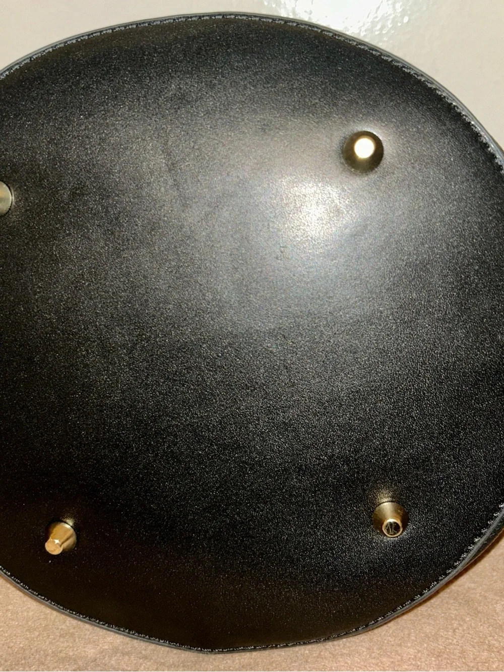 Source Unknown Black Bucket Tote with Gold Hardware